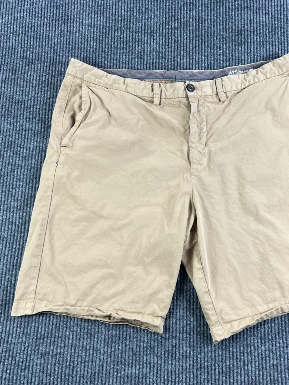 Tommy Bahama Boracay Shorts Mens 40 Khaki Chino Flat Front Cotton Blend 10"